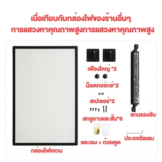 กล่องไฟLED ป้ายเมนูอาหารบางเฉียบ ความละเอียดHD มุมมองกว้างใหญ่ กรอบป้ายเมนูร้านอาหาร สำหรับร้านกาแฟ ร้านอาหาร