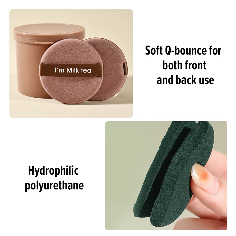 พัฟฟองน้ําแต่งหน้าแบบสองด้าน 7ชิ้น/กล่อง พัฟฟองน้ำบีบีครีมเปียกและแห้ง พัฟแอร์คุชชั่น ไม่กินแป้ง - 2