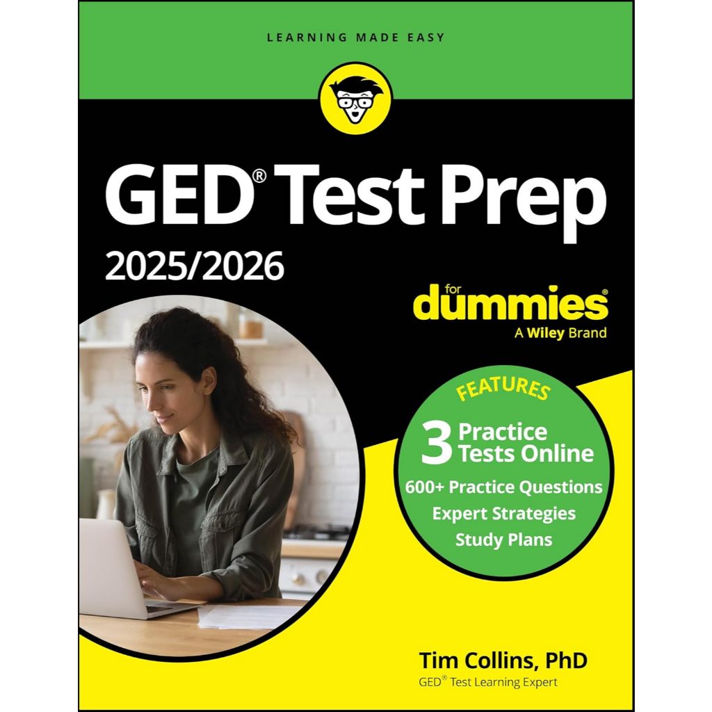 Chulabook|c321|หนังสือ|GED TEST PREP 2025/2026 FOR DUMMIES: BOOK + 3 PRACTICE TESTS 9781394287437