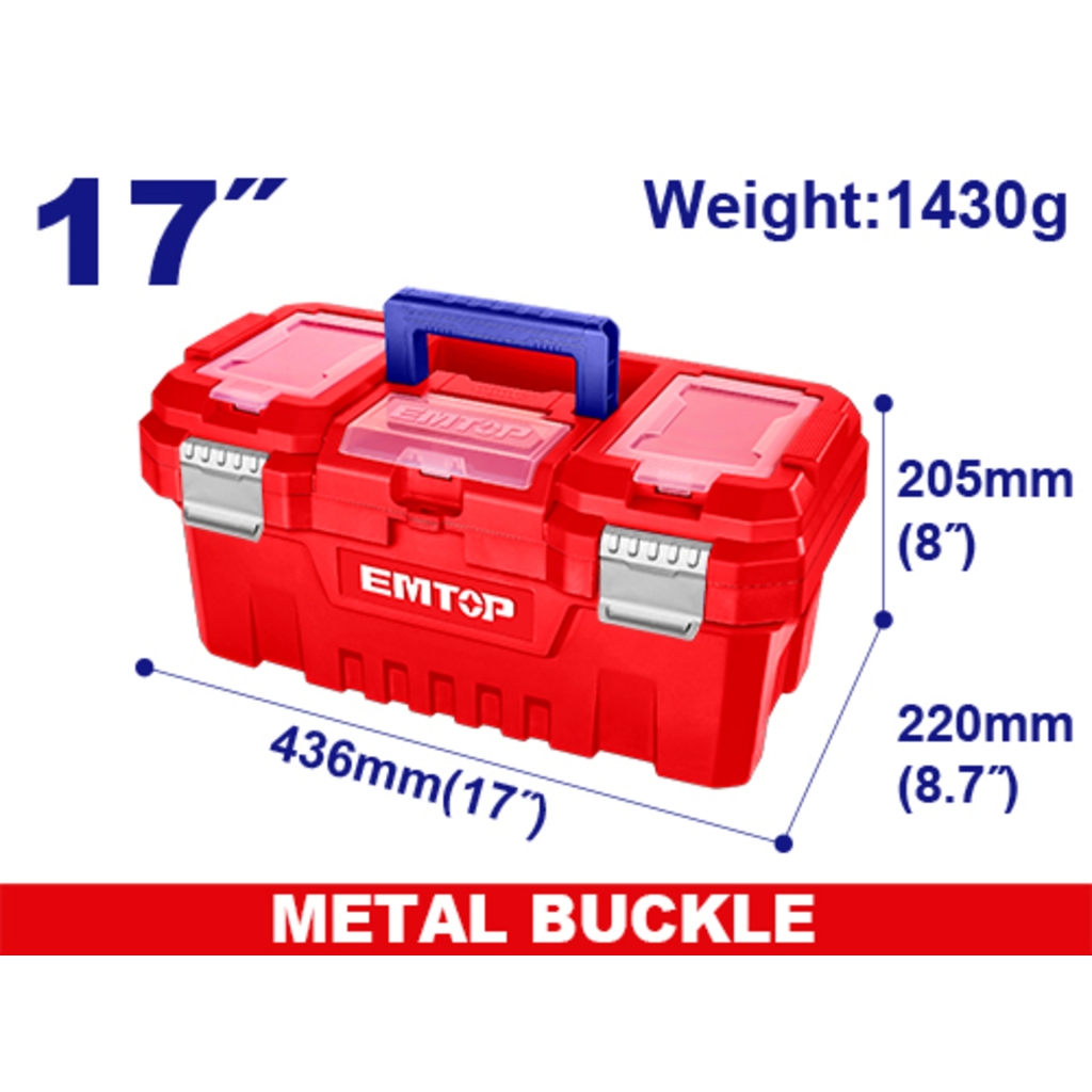EMTOP กล่องเครื่องมือPVC 17 นิ้ว รุ่น EPBX1702