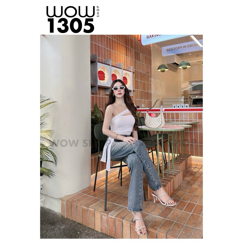 WOW1305 กางเกงยีนส์ขากระบอกกลาง รุ่นลิมิเต็ด สีฟอกโทนชมพู - รูปที่ 4