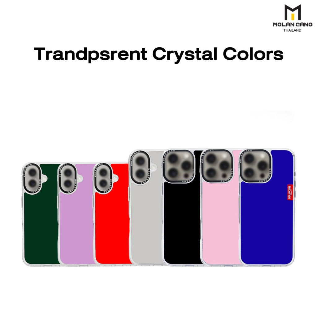 MOLAN CANO Transparent Crystal Color Case foriPhone 16/16+/16p/16pm เคส กันรอยขีดข่วน กันกระแทก