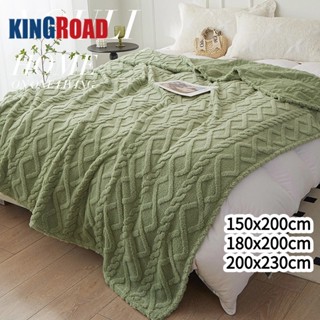 （ผ้าห่มหนา）ผ้าห่มขนแกะ ใหญ่ 5-8 ฟุต นุ่ม ขนแน่นไม่หลุดรุ่ย ฝ…