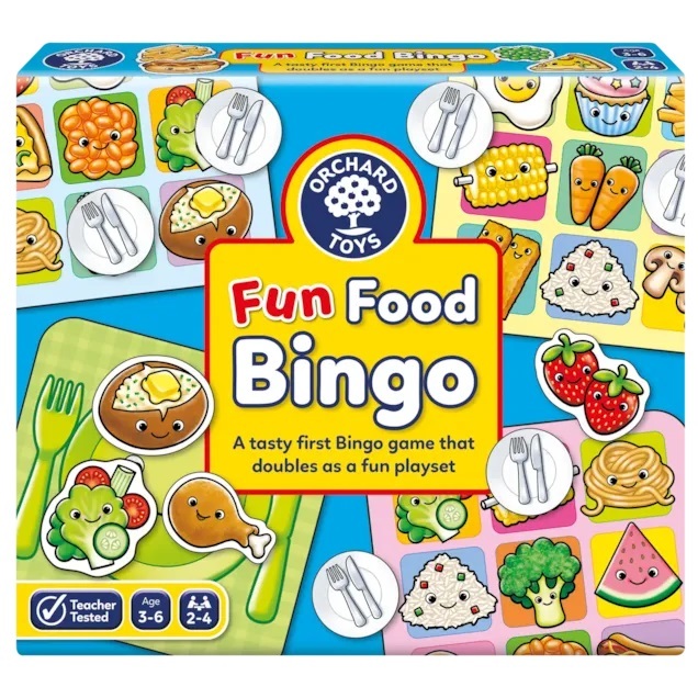ORCHARD TOYS, Fun Food Bingo บอร์ดเกมส์เด็ก เสริมทักษะความจำ การจับคู่ 3-6 ปี ลิขสิทธิ์แท้อังกฤษ