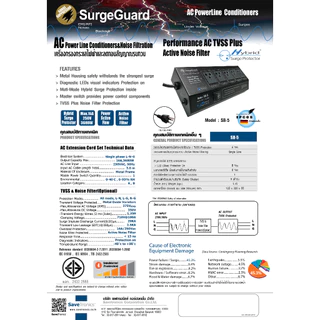 SurgeGuard :เครื่องกรองกระแสไฟฟ้าและลดทอนสัญญาณรบกวน รุ่น SB-5 (Hybrid Surge Protector)
