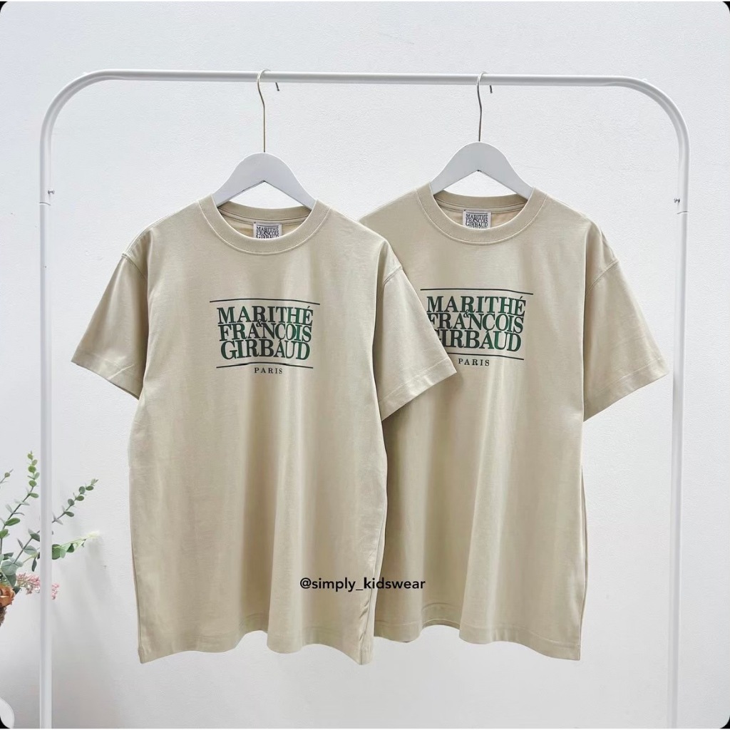 พร้อมส่งในไทย Marithe Men Classic Logo Tee (Biege)