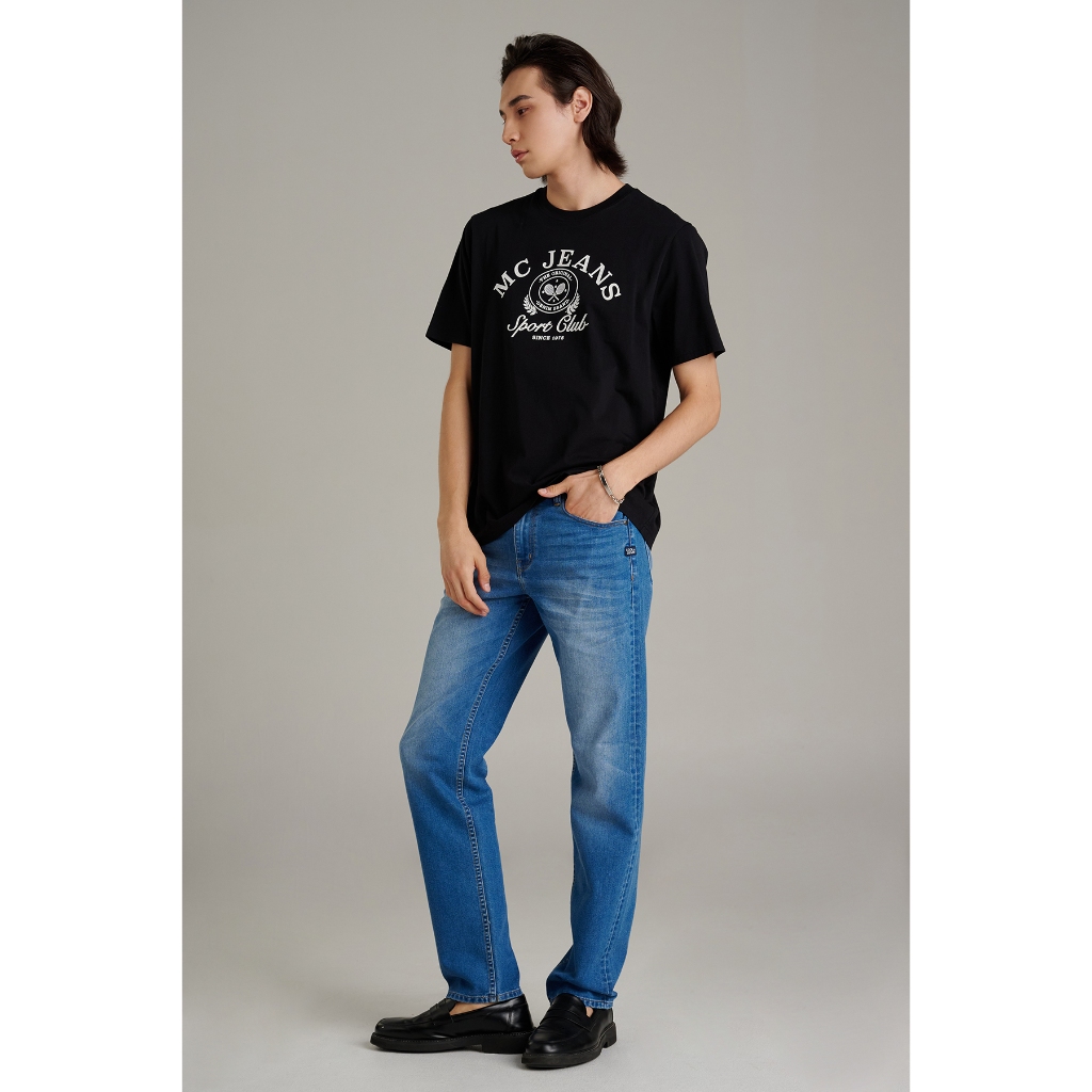 Mc jeans เสื้อยืดแขนสั้นผู้ชาย คอกลม สีดำ MTTZ905