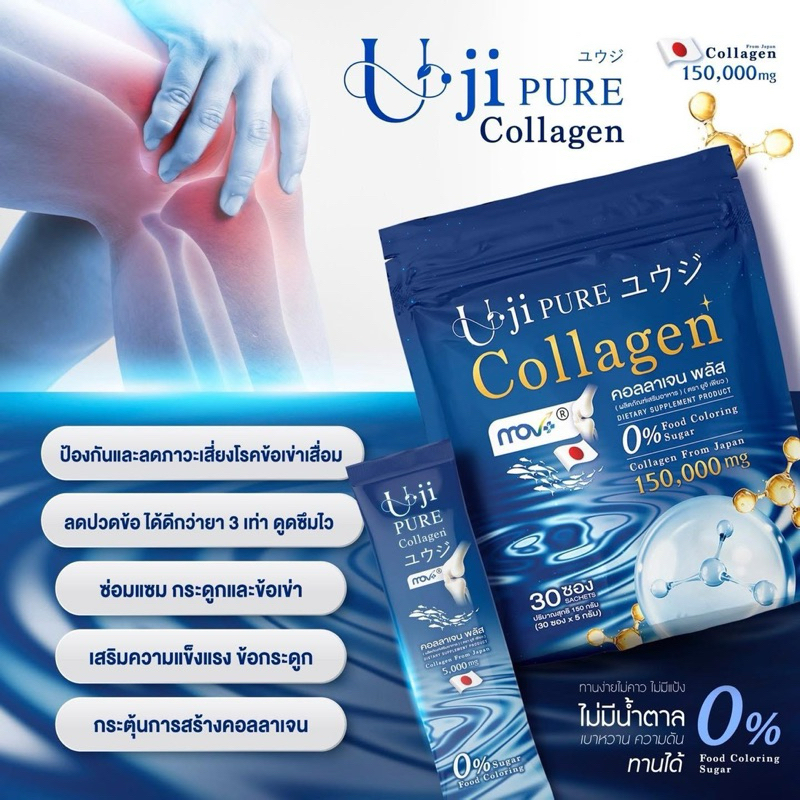 1แถม1 ยูจิ เพียว คอลลาเจน รสเมล่อน Uji pure Collagen (60ซอง) ดูแลข้อ เข่า กระดูก รูปที่ 3