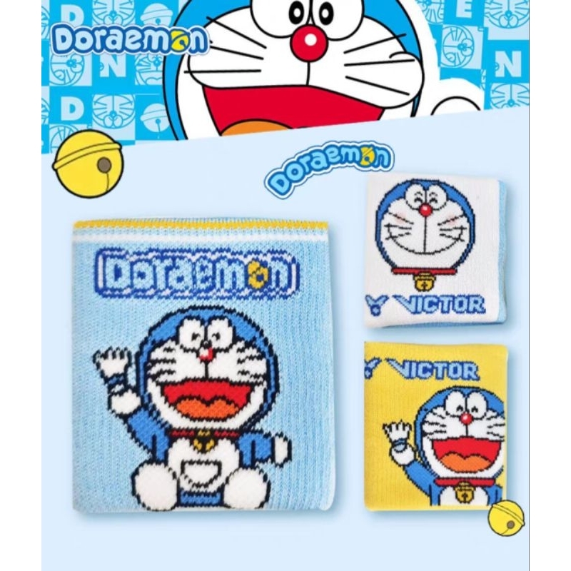 🆕️(พร้อมส่ง) ผ้ารัดข้อมือ VICTOR x DORAEMON (1 ชิ้น/แพ็ค) สินค้ารับประกันของแท้ 💯%