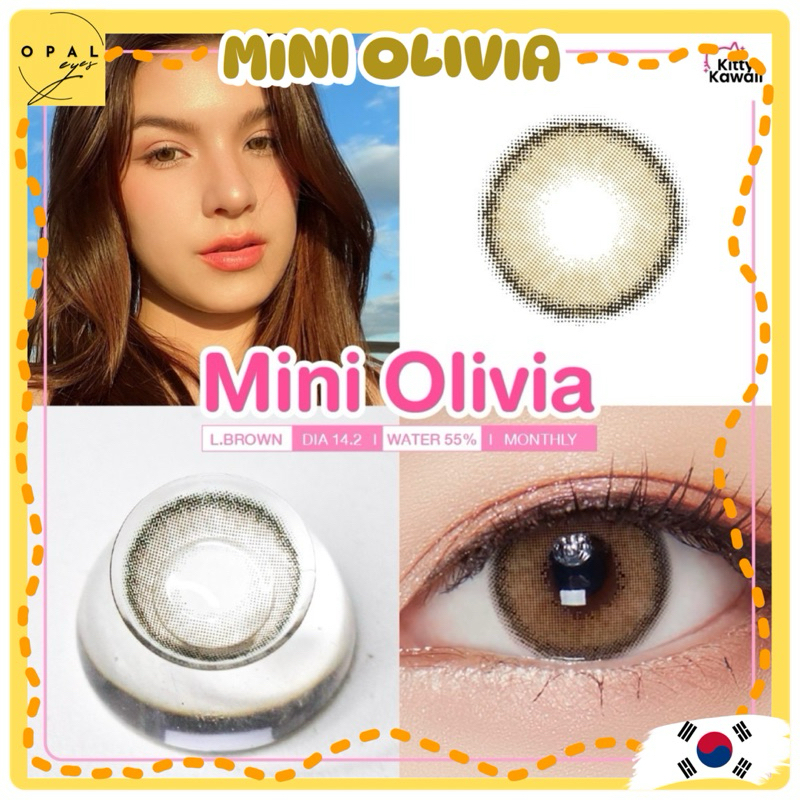 คอนแทคเลนส์ Mini Olivia (Kitty Kawaii)🌷Brown / Light Brown / Green /Gray ขนาดมินิ🔥ลายฮิต ขายดีมาก