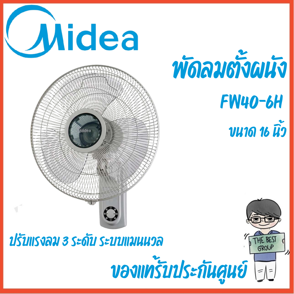 MIDEA พัดลมติดผนังขนาด 16 นิ้ว รุ่น FW40-6H (ของแท้รับประกันศูนย์ 1 ปี)