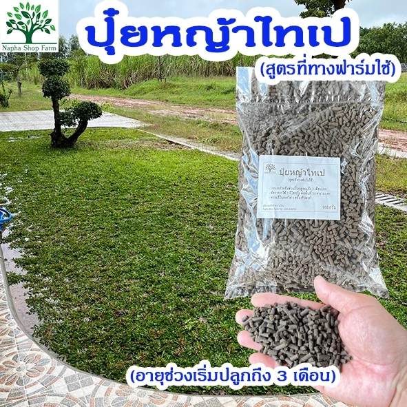 ปุ๋ยหญ้าไทเป สูตรฟาร์มใช้เอง 950 กรัม