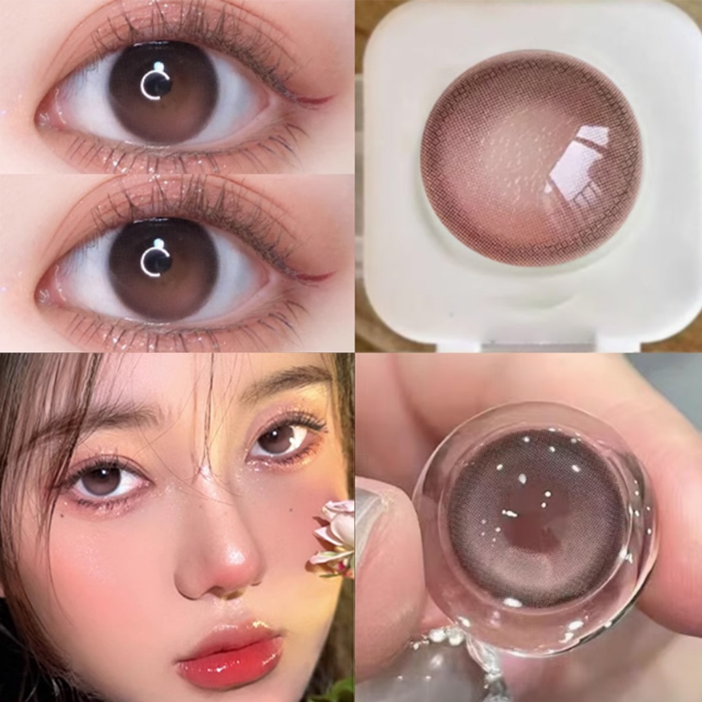 【Buy 2 get 2 Gifts】{0°~-600°} Midroo [COD] เลนส์มีค่าสายตา Super Natural Color รายเดือนบลิงบลิงๆ-14.2mm 1คู่