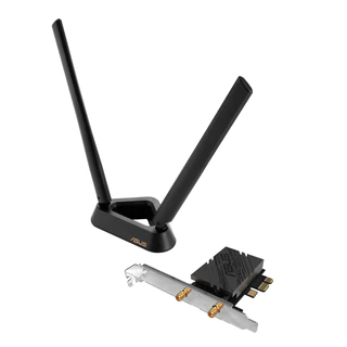 ASUS (PCE-BE92BT) WiFi 7 PCI-E Adapter with 2 external supporting 6GHz band, 320MHz, Bluetooth 5.4