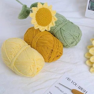 deedeeland ไหมพรม ฝ้าย DIY ผ้าพันคอ เสื้อกันหนาว 4 ply 25g ไหมพรม คอตตอนนม