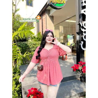 เสื้อขยุ้มอกแต่งระบาย ใส่พรางหุ่น ปิดพุง สำหรับสาวอวบอ้วน ไซส์ใหญ่อก50ยืดได้ถึง60
