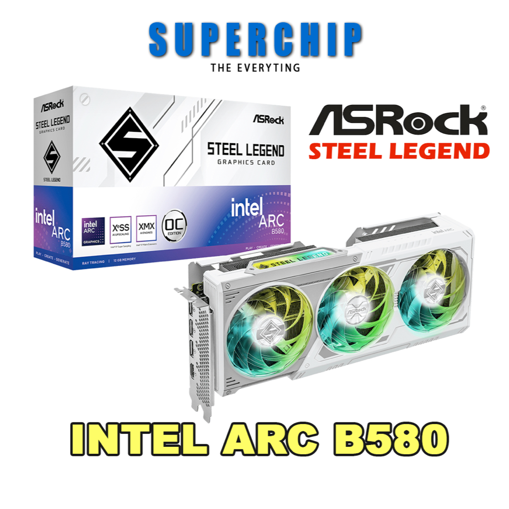 การ์ดจอ AsRock Intel Arc B580 Steel Legend 12GB OC ของใหม่