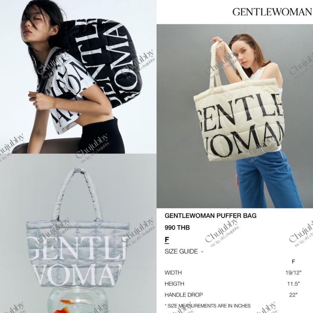 CHUJUBBY [ใช้โค้ด20% ]🔥(+ถุงกระดาษแบรน)  กระเป๋า Puffer Bag Tote GENTLEWOMAN