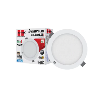 HI-TEK โคมพาเนล LED พลาสติก ทรงกลม ขนาด 9W และ 12W อีโค่ เอส สีขาว แบบฝัง
