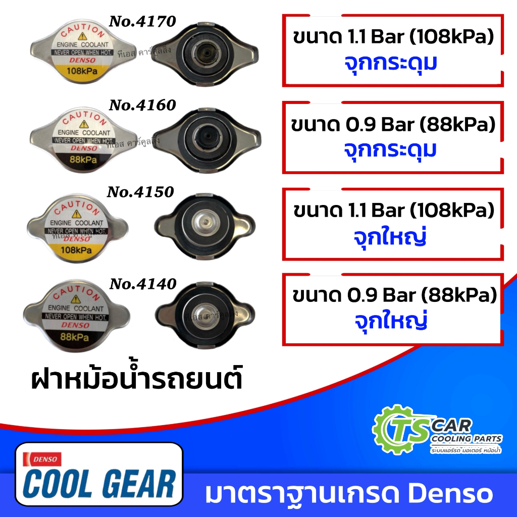ฝาหม้อน้ำ Denso เดนโซ่แท้ญี่ปุ่น สำหรับรถหลายรุ่น Honda Toyota Mazda Suzuki camry vigo triton altis yaris Fortuner