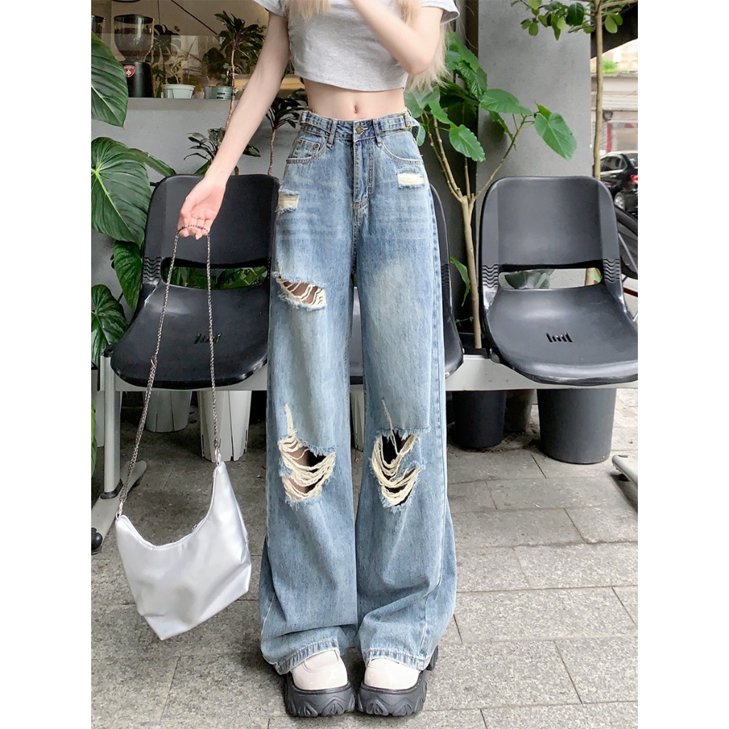 COFFEE Jeans-ขนาด XS-4XL, สไตล์อเมริกัน, กางเกงยีนส์โป๊, สไตล์ย้อนยุค, ขากว้างหลวม, ชายและหญิงสามารถสวมใส่ได้