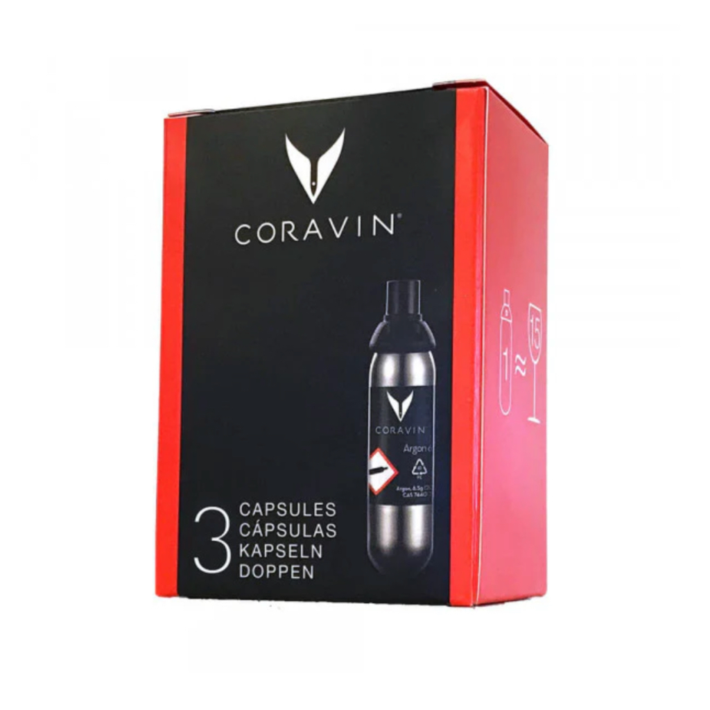Coravin Pure Argon 3 Capsules/Pack แคปซูลบรรจุก๊าซอาร์กอน 3 ชิ้นบรรจุกล่อง สำหรับอุปกรณ์ถนอมไวน์ Coravin