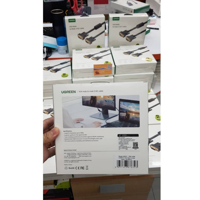 UGREEN ⚡️FLASH SALE⚡️ (ราคาโปรโมชั่น) สาย VGA คุณภาพสูง Full HD 1080p 1/1.5/3/5M 11673 11630 11631 11632  VG101 - รูปที่ 5