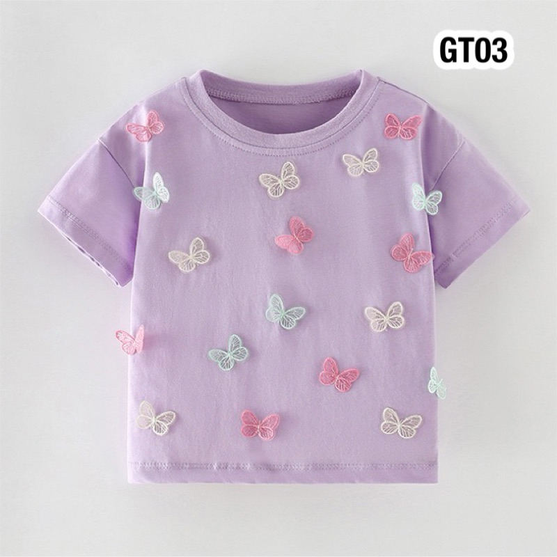 พร้อมส่งจากไทย GT03 เสื้อยืดแขนสั้น ปักลายน่ารัก ผ้าไม่หนา ใส่สบาย ระบายอากาศได้ดี คุณภาพดี