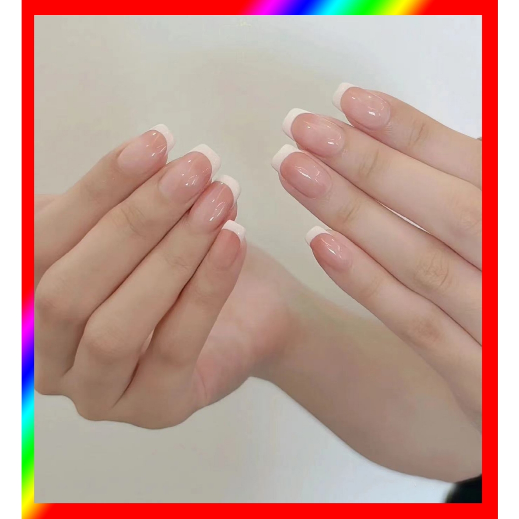 [มาใหม่]🎁【TT】พร้อมส่ง เล็บปลอมสีเจล24ชิ้น เล็บปลอมสำเร็จรูป ใหม่เล็บปลอมกันน้ำ 24 ชิ้น