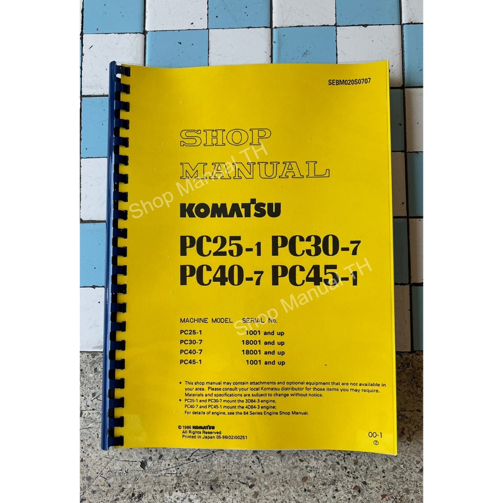 SHOP MANUAL KOMATSU PC25-1 PC30-7 PC40-7 PC45-1