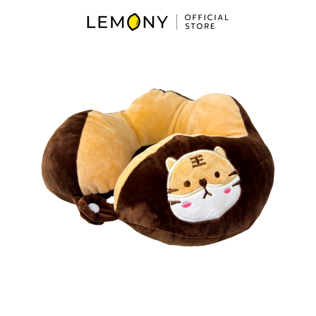 LEMONY Dual-color animal series U-shaped pillow หมอนรองคอรูปตัวยู ทูโทน ซีรีย์น้องสัตว์สุดคูล (เสือ) ขนาด 270 กรัม