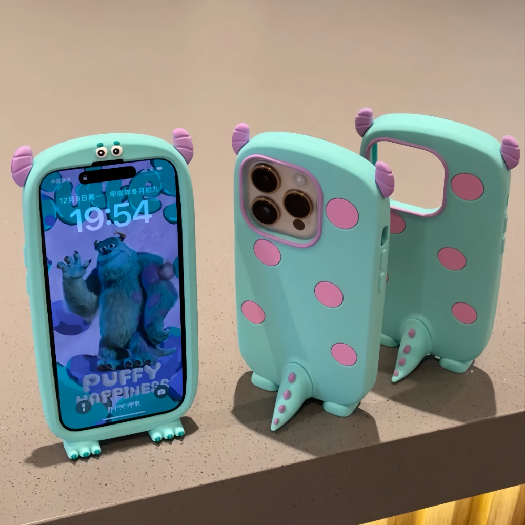 เคสซิลิโคนมอนสเตอร์ ซัลลีย์ เคสนิ่ม หางตั้งได้ เคสไอโฟน 7plus 11 12 13 14 15 16 Pro max 16Promax for iPhone 16plus 16Pro