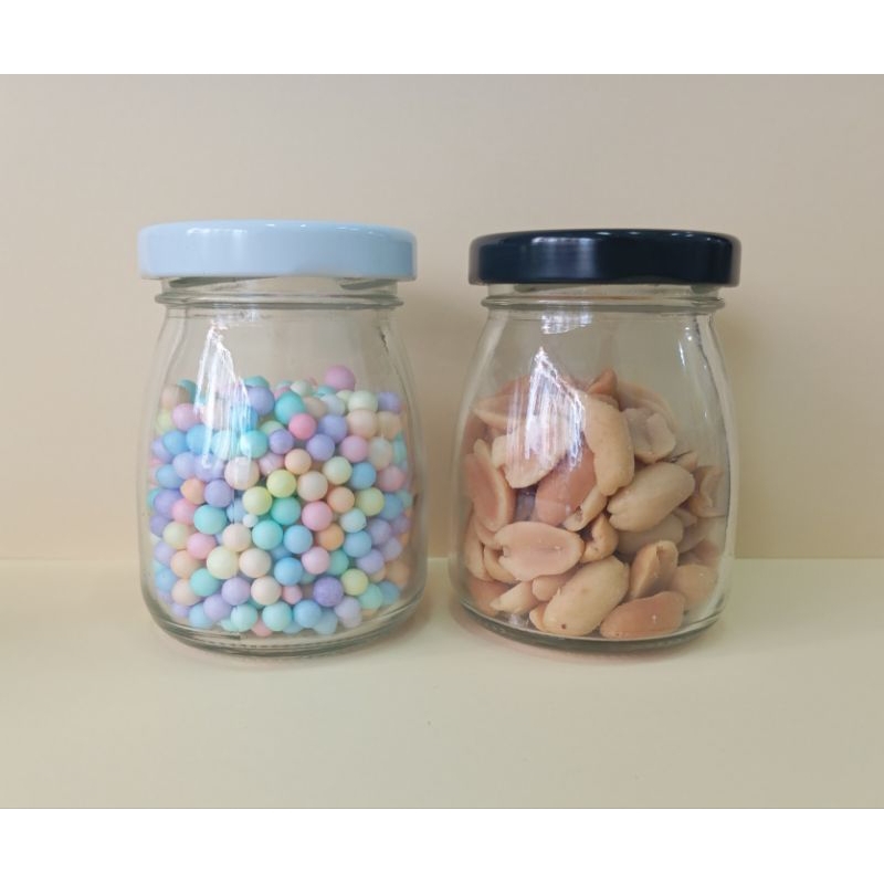 ขวดแก้ว 100 ml. ขวดพุดดิ้ง ฝาเกลียว