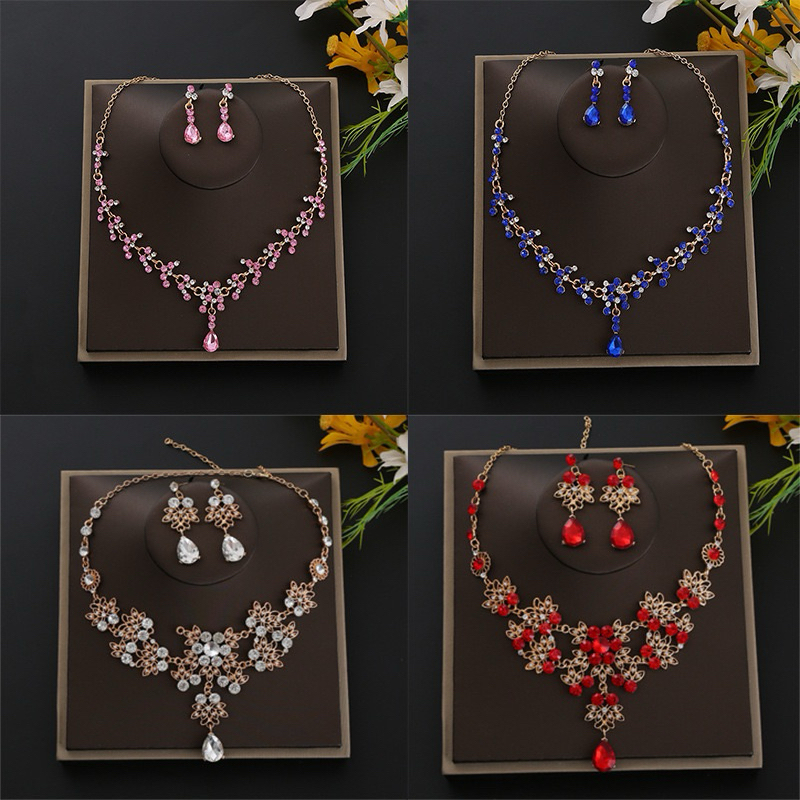 ชุดเครื่องประดับ สร้อยคอ ต่างหู แบบหยดน้ํา หรูหราสินค้าพร้อมส่งจากไทย🇹🇭