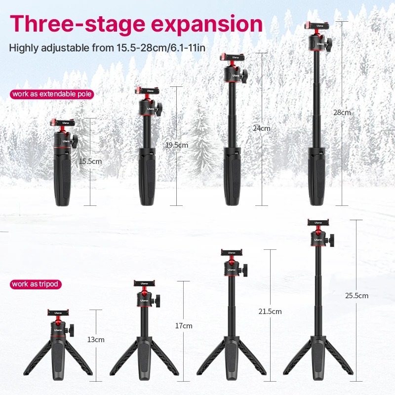 Ulanzi MT50 Magnetic Quick Release Tripod ขาตั้งกล้อง ไม้เซลฟี่ ระบบปลดเร็ว สำหรับ DJI Action 2/3/4