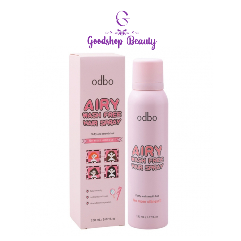 ODBO Airy Wash Free Hair Spray 150ml ODX02 โอดีบีโอ แอรี่ วอช ฟรี แฮร์ สเปรย์สระผมแห้ง ดรายแชมพู