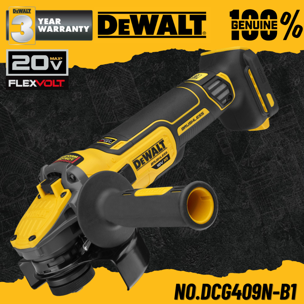 DEWALT เครื่องเจียร 4" ไร้สาย 20V Max Flexvolt Advantage No.DCG409N-B1 (เฉพาะตัวเครื่อง)