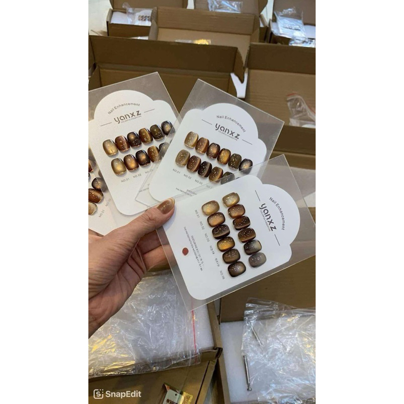 【พร้อมส่ง】 สีเจลแคทอายเนื้อซาติน yanxz  6 สี ลูกแก้วทนน้ำตาลสวยมากแถมชาร์ท  6 สี