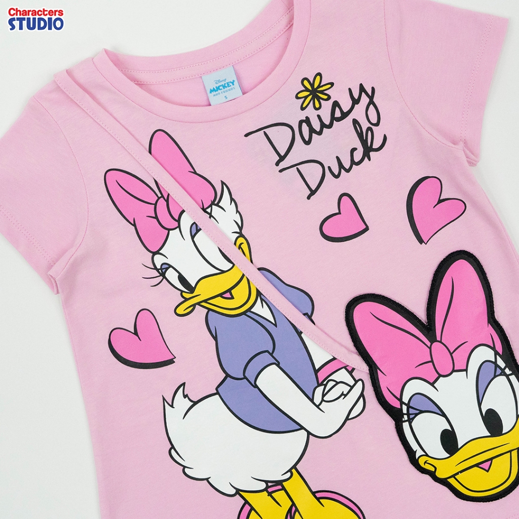Disneyเสื้อยืดเด็กผู้หญิงดิสนีย์เดซี่ดั๊ก 3-9ขวบ เสื้อติดกระเป๋าจริง ผ้าCotton 100% สินค้าลิขสิทธิ์แท้ Characters Studio - รูปที่ 2