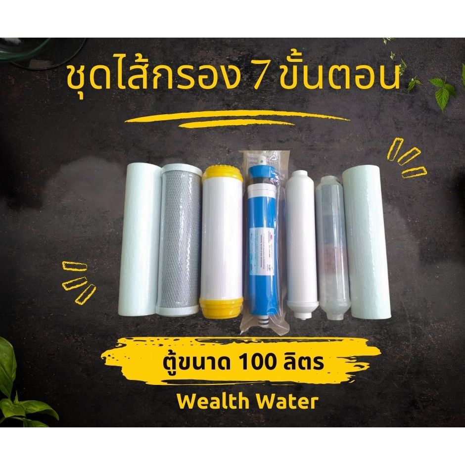 ชุดไส้กรองตู้น้ำหยอดเหรียญขนาดตู้100ลิตร7ขั้นตอน