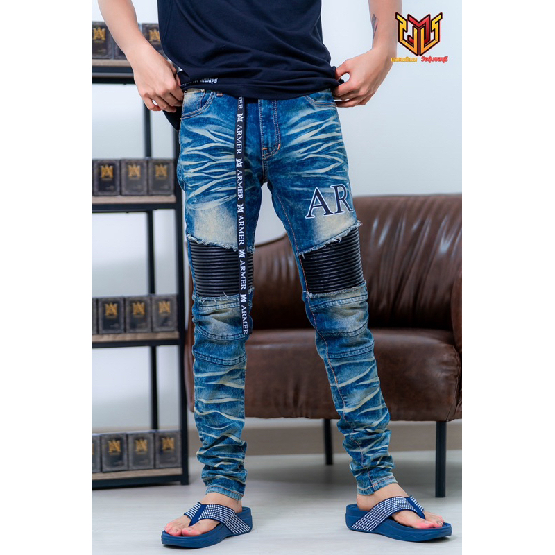 กางเกงยีนส์ขายาว Armer รุ่น S06 ซับดำ