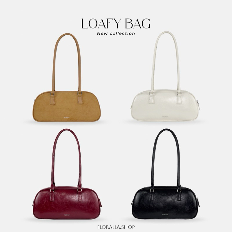 FLORALLA - Loafy bag ใหม่! กระเป๋าสะพายข้างหนังกลับทรงขนมปัง