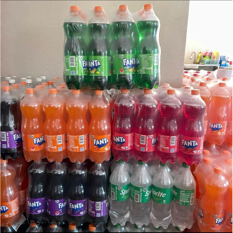 น้ำอัดลมโค้ก แฟนต้า สไปรท์ ขนาด1.25L ยกแพ็ค12ขวด มาเล