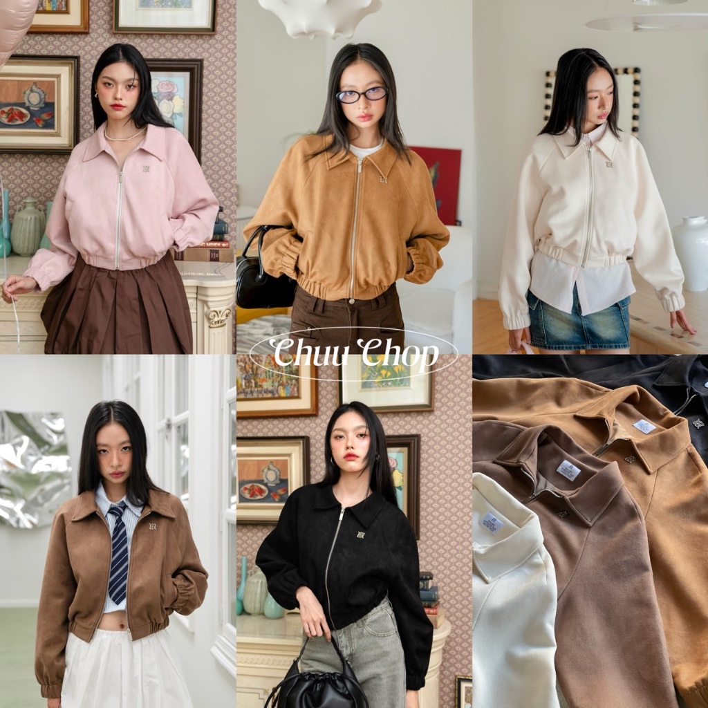 3.3ใช้โค้ด(30WOW200)ลดสูงสุด200.-chuuchop(C8355)Blondie Suede Jacket ...