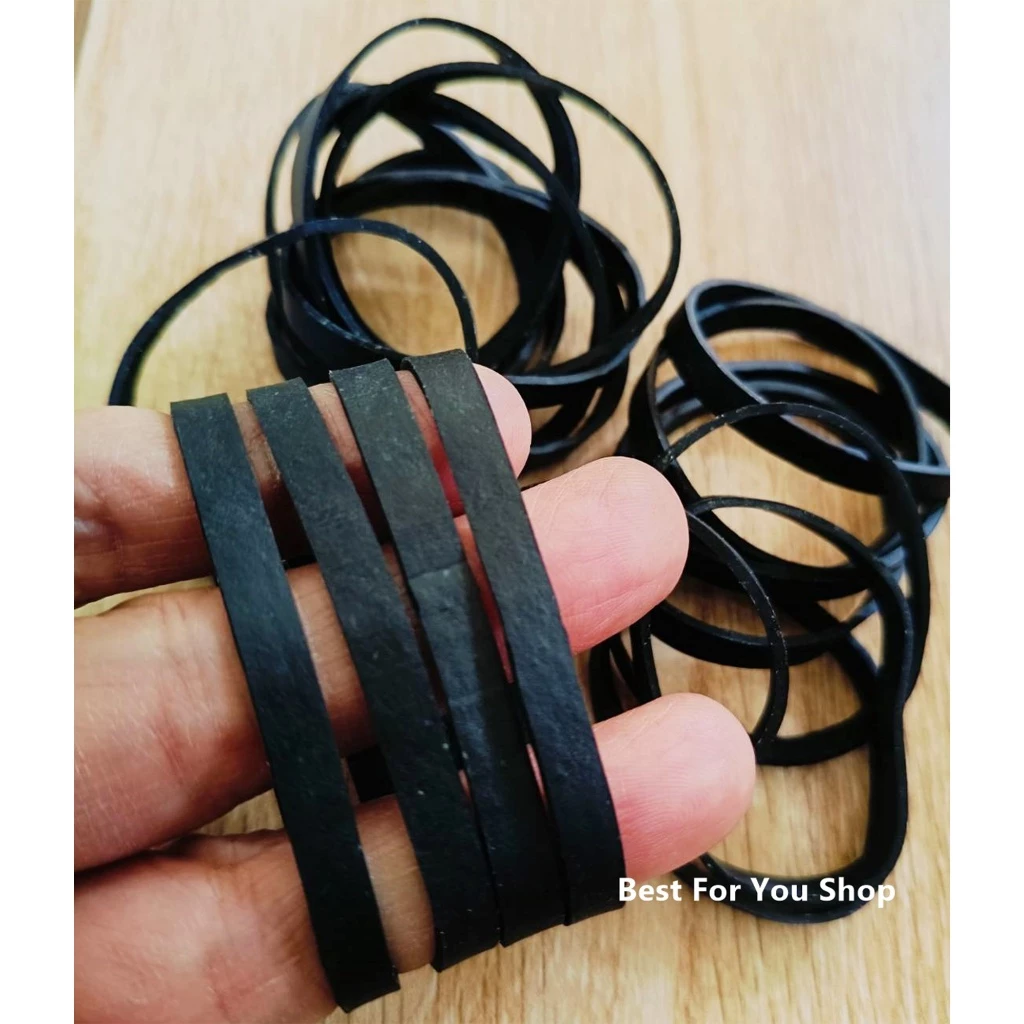 หนังยาง สีดำ เส้นใหญ่ SP ความหนา 0.5 cm (แพ็ค 20 เส้น) สำหรับรัดของ แข็งแรงมาก ทนทาน ยืดหยุ่นดี Black rubber band