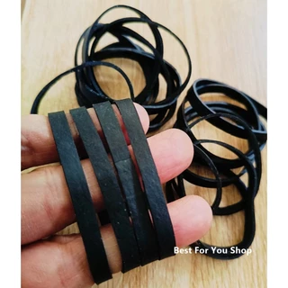 หนังยาง สีดำ เส้นใหญ่ SP ความหนา 0.5 cm (แพ็ค 20 เส้น) สำหรับรัดของ แข็งแรงมาก ทนทาน ยืดหยุ่นดี Black rubber band