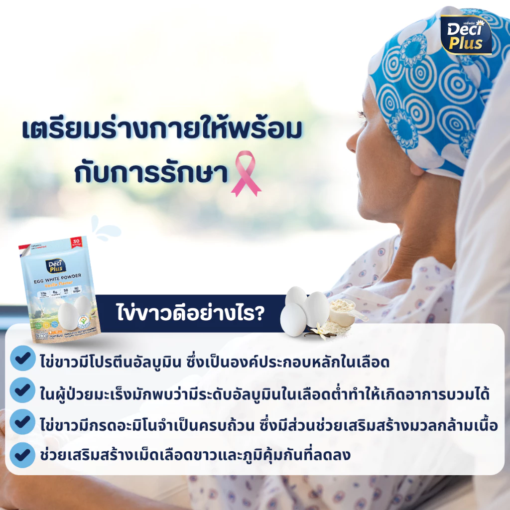 DeciPlus เครื่องดื่มโปรตีนไข่ขาวชนิดผง อัลบูมิน 450กรัม thumbnail 9