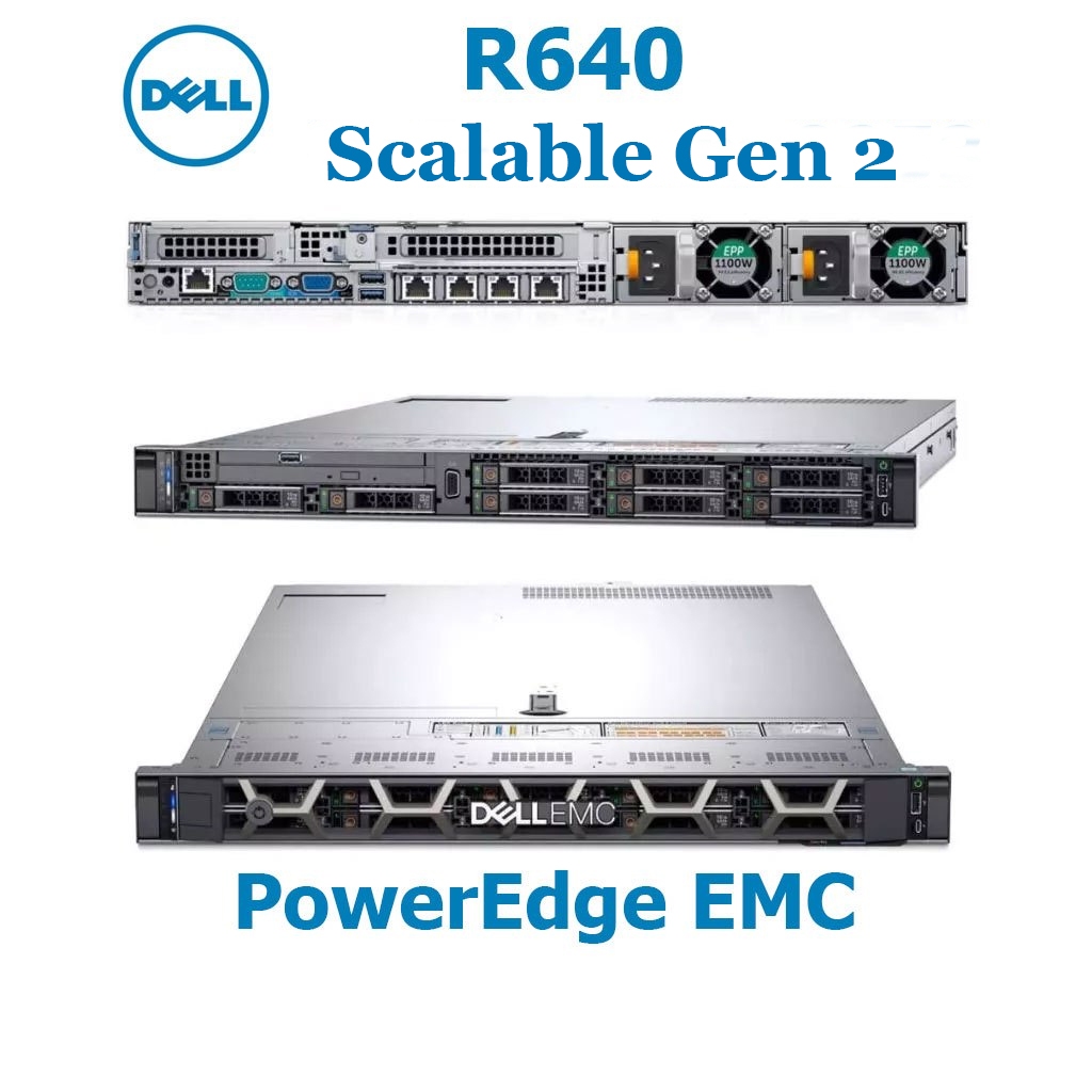 Server Dell R640 56C/112T 2xPlatinum 8173M RAM 192GB SSD 2x1TB 2xGold 6230N 2.3GHz 40C/80T RAM  H740