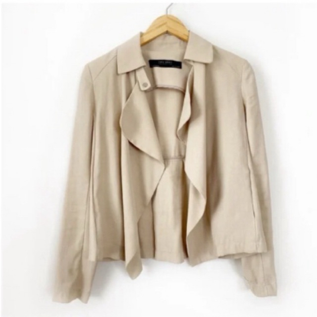 zara jacket ตัดป้าย oversized สีน้ำตาลอ่อน