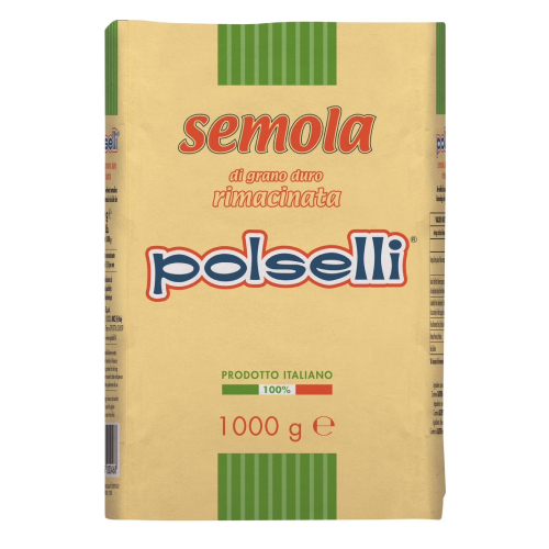 แป้งเซโมลา  ริมาซินาตา  Polselli Pasta Farina  ขนาด  1 kg.  หยกออนไลน์